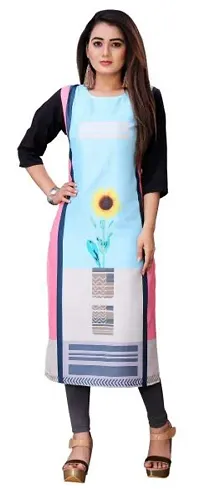 The Shopee Presents Women's Crepe Straight Kurti (Multi Colour)