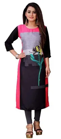 The Shopee Presents Women's Crepe Straight Kurti (Multi Colour)