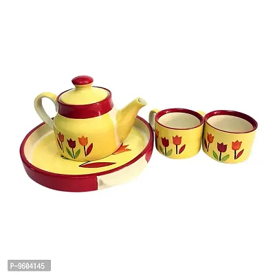 Ceramic Kettle Set | Morning Tea Set | 1 Kettle | 1 Tray | Tea Cup 2 Piece Heat