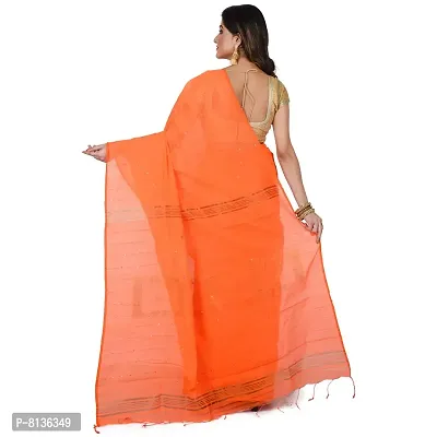 NILUS Soft Cotton Blend Sequence Box Handloom Saree For Women (Color : Orange)-thumb4