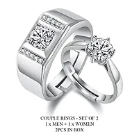 NILUS Beautiful Heart Shape Design Adjustable Couple / Lover Rings for Men and Women (5023) (5019)-thumb1