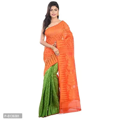 Orange And Black Jamdani With Thread Weave - Charukriti - 2991247 | Jamdani  saree, Saree, Global dress