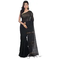 NILUS Soft Cotton Sequence Box Handloom Saree For Women (Color : Black)-thumb1