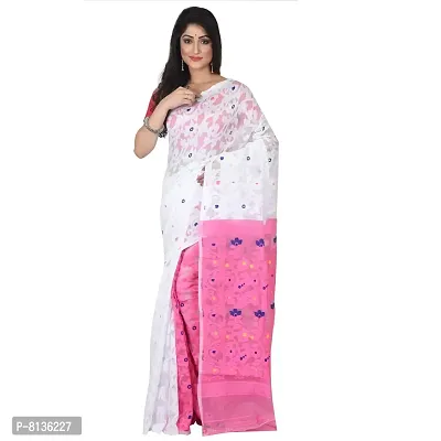 Grey Women Soft Dhakai Jamdani Saree - PinkLoom - 2968114