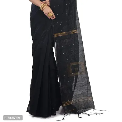 NILUS Soft Cotton Sequence Box Handloom Saree For Women (Color : Black)-thumb5