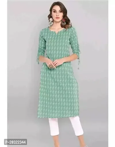 A-Line  Striped Cotton Kurta For Women-thumb0