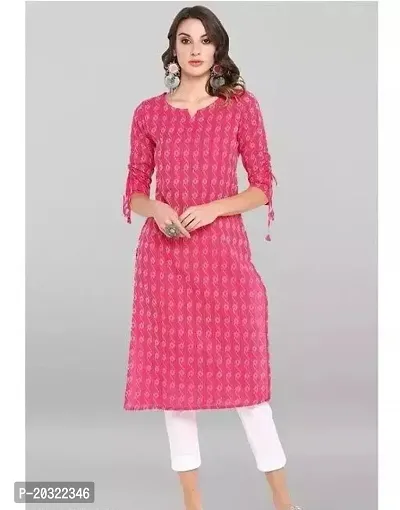 A-Line  Striped Cotton Kurta For Women-thumb0