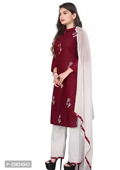 Classic Rayon Kurta, Bottom and Dupatta Set for Women-thumb0