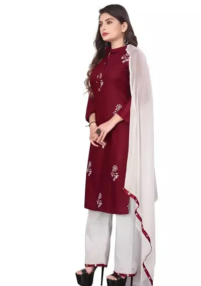 Trendy Cotton Embroidered Straight Kurta