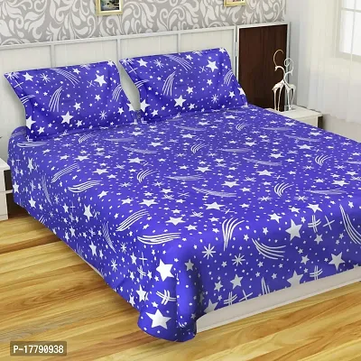 Microfiber Printed Bedsheet with 2 Pillow Cover-thumb0