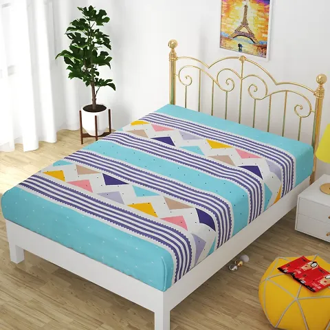 Printed Glace Cotton Single Bedsheet Without Pillow Cover