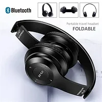P-47 Wireless Bluetooth Portable Sports Headphones with Microphone Feature, Stereo FM, Memory Card Support, Compatible with All Android  iOS Device-thumb1