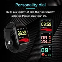 Dicto Id116 Plus Smart Band Fitness Tracker Smartwatch Black Strap Free Size-thumb3