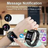Dicto Id116 Plus Smart Band Fitness Tracker Smartwatch Black Strap Free Size-thumb1