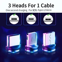 Multi Charging Cable 3 In 1 Nylon Braided Fast Charging Cord Magnetic Charger Usb Cable Compatible For Iphone Micro Usb Type C Mobile Phone Cable Fast Charging Magnet Charger Usb Wire Cord-thumb3