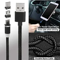 Multi Charging Cable 3 In 1 Nylon Braided Fast Charging Cord Magnetic Charger Usb Cable Compatible For Iphone Micro Usb Type C Mobile Phone Cable Fast Charging Magnet Charger Usb Wire Cord-thumb2