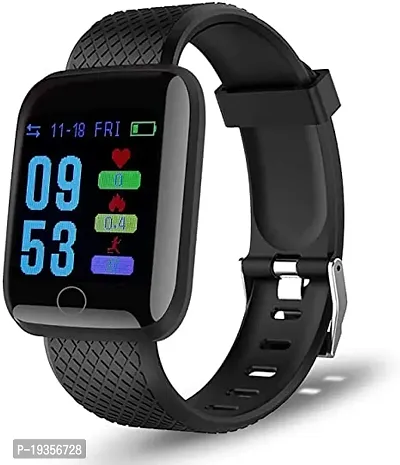 Smart Band Id116 Fitness Band Tracker Watch With Activity Tracker Functions Like Steps Counter Calorie Counter Color Display 1 3 Inch Black-thumb0