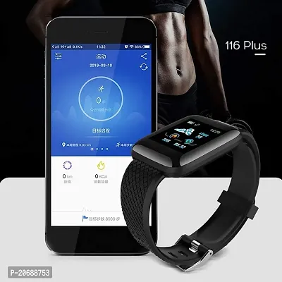 Mi Smart watch New Launch Smart Watches ID116 Bluetooth Smartwatch Wireless Fitness Band for Boys, Girls, Men, Women  Kids | Sports Gym Watch for All Smart Phones I Heart Rate and spo2 Monitor - (Bla-thumb2