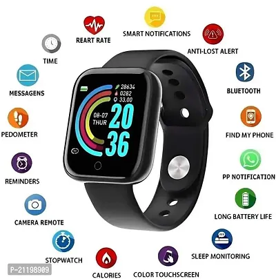 ID-116 Bluetooth Smartwatch Wireless Fitness Band for Boys, Girls, Men, Women  Kids | Sports Gym Watch for All Smart Phones I Smart Watch for Men and Women Activity Tracker (Black)