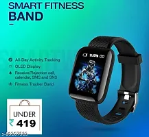 Latest Smart Watch ID116 Plus Bluetooth Smart Fitness Band Watch with Heart Rate Activity Tracker Waterproof Body, Calorie Counter, Blood Pressure(1), OLED Touchscreen for Men/Women-thumb1