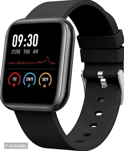 M1 ID116 Bluetooth Smart Watch for Boys Android  iOS Devices Touchscreen Fitness Tracker for Men Women, Kids Activity with Step Counting Waterproof - Black-thumb0