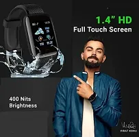 M1 ID116 Bluetooth Smart Watch for Boys Android  iOS Devices Touchscreen Fitness Tracker for Men Women, Kids Activity with Step Counting Waterproof - Black-thumb2