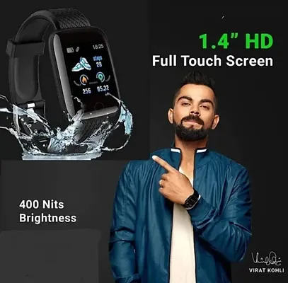 M1 ID116 Bluetooth Smart Watch for Boys Android  iOS Devices Touchscreen Fitness Tracker for Men Women, Kids Activity with Step Counting Waterproof - Black-thumb3