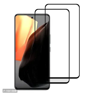 KARTRAY Tempered Glass (Black) Full Screen Coverage Compatible for iQOO 9 edge to edge(Pack of 2)-thumb0