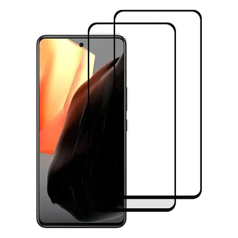 KARTRAY Tempered Glass (Black) Full Screen Coverage Compatible for iQOO 9 edge to edge(Pack of 2)