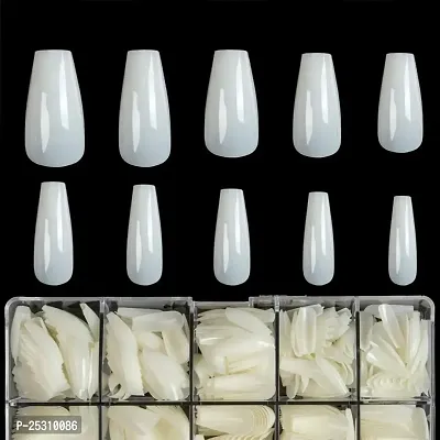 Scheibe Boxed 500 Pcs French Long Acrylic False Artificial Natural Colour Nail Art Tips