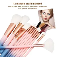 Scheibe Makeup Brush Set With Storage Barrel - Pack of 12 (Light Pink)-thumb1