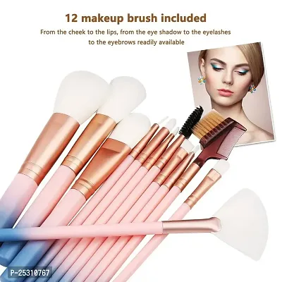 Scheibe Makeup Brush Set With Storage Barrel - Pack of 12 (Light Pink)-thumb2