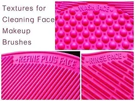 Scheibe Silicone Makeup Brush Cleaning Mat, Makeup Brush Cleaner, Cosmetic Spa Brush Cleaning Mat Portable Washing Tool Scrubber-thumb2