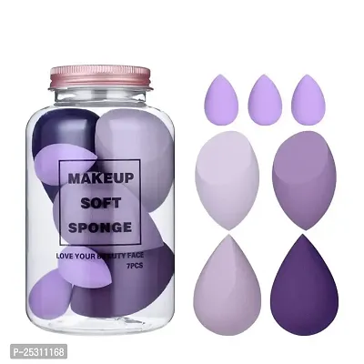 Makeup Sponge Set Beauty Blender with Egg Case, Soft Sponge For Liquid Foundation, Creams, and Powders Latex Free Wet and Dry Makeup (Multicolor 4 Big + 3 Mini -7 Pcs set)-thumb4