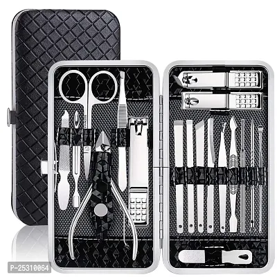 Manicure Set Nail Clippers Pedicure Kit -18 Pieces Stainless Steel Manicure Kit, Professional Grooming Kits, Nail Care Tools with Leather Case-thumb0