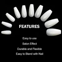 Scheibe 500 Pcs Acrylic Nail Tips, Fake Nails Artificial for Nail Salons and DIY Nail Art Manicure Tool with Box- Natural-thumb1