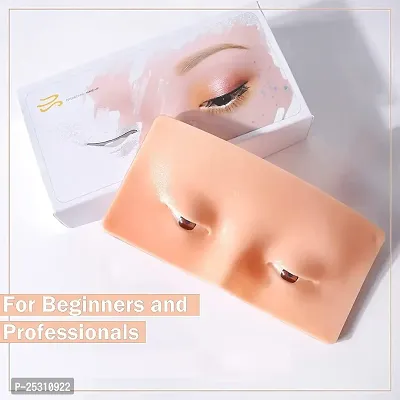 Scheibe Makeup Practice Face Board, Silicone Makeup Face - Practice Skin Board with Brush for Lash View Eyelids Training-thumb3