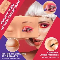 Scheibe Makeup Practice Face Board 3d Realistic Pad Makeup Mannequin Face Silicone Makeup Face Board for Eye Shadow, Eyeliner, Eyebrows, Eyelashes Practice Face Board For Makeup Artist Practice-thumb2