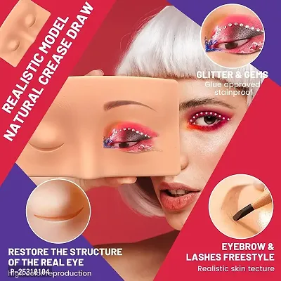 Scheibe Makeup Practice Face Board 3d Realistic Pad Makeup Mannequin Face Silicone Makeup Face Board for Eye Shadow, Eyeliner, Eyebrows, Eyelashes Practice Face Board For Makeup Artist Practice-thumb3