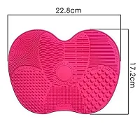 Scheibe Silicone Makeup Brush Cleaning Mat, Makeup Brush Cleaner, Cosmetic Spa Brush Cleaning Mat Portable Washing Tool Scrubber-thumb1