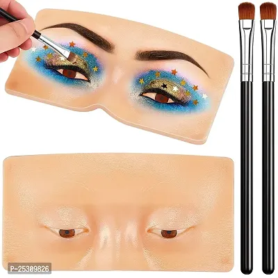 Scheibe Makeup Face Practice Board with 2PCS Eyeshadow Brush, Catcan Reusable Silicone Eyeshadow Practice Eyes Makeup Practice Board for Beginners or Professional Enthusiasts Makeup Artist