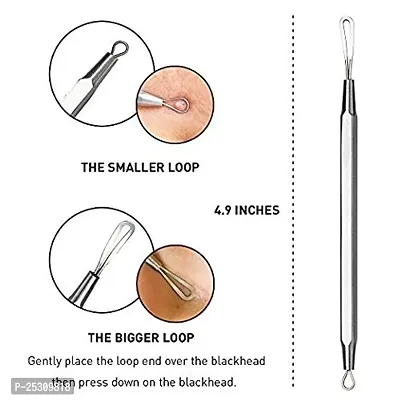 Scheibe Stainless Steel Anti-Slid Handle Blackhead Remover Tools Kit with Case, Pack of 5-thumb3