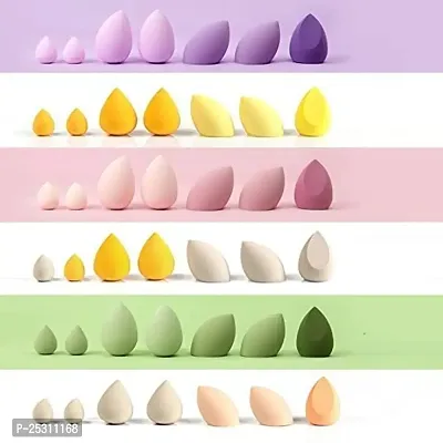 Makeup Sponge Set Beauty Blender with Egg Case, Soft Sponge For Liquid Foundation, Creams, and Powders Latex Free Wet and Dry Makeup (Multicolor 4 Big + 3 Mini -7 Pcs set)-thumb3