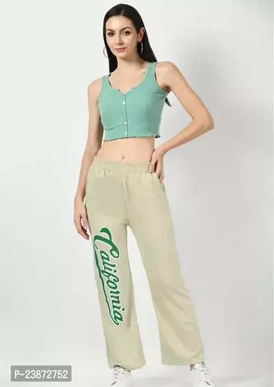 Elegant Off White Cotton Solid Trousers For Women