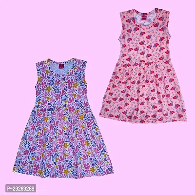 Stylish Multicoloured Cotton Printed Frocks Combo Of 2