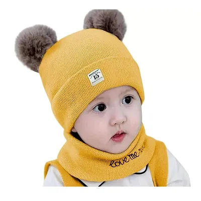  Toddler Baby Knit Hat Scarf Winter Warm Cap Gloves