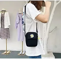 Trendy Black Embroidered Messenger Bag-thumb1