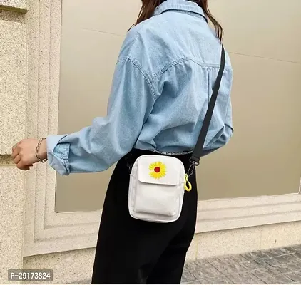 Trendy White Embroidered Messenger Bag-thumb3