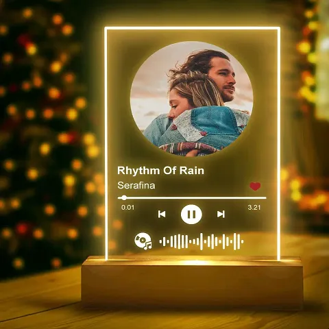 Custom Spotify Plaque Personalized Acrylic Song with Photo Album Cover Engraved Led Night Light with Picture Customized Gifts for Boyfriend Girlfriend