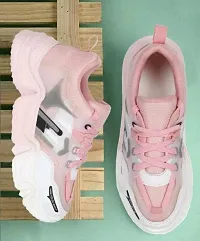 Elegant Pink Synthetic Casual Sneakers For Women-thumb3